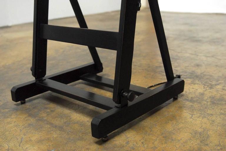 Ebonized Art Display Floor Easel with Brass Light at 1stDibs art