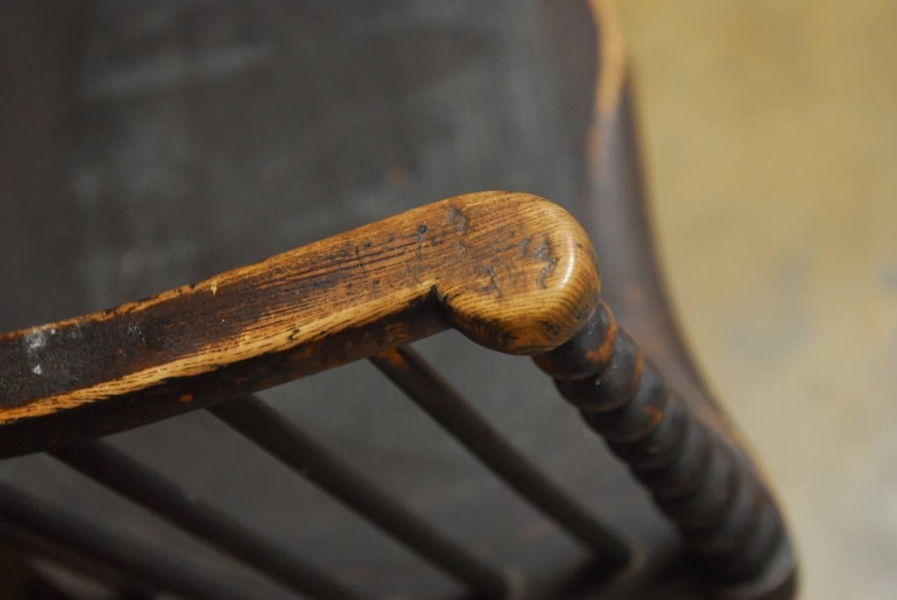 Hand-Carved 18th Century American High Back Windsor Chair