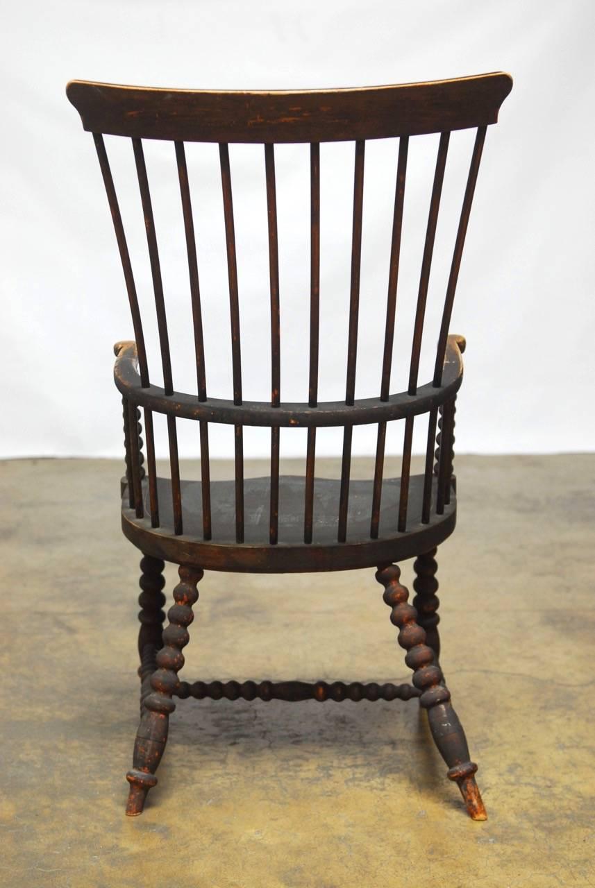 18th Century American High Back Windsor Chair 2