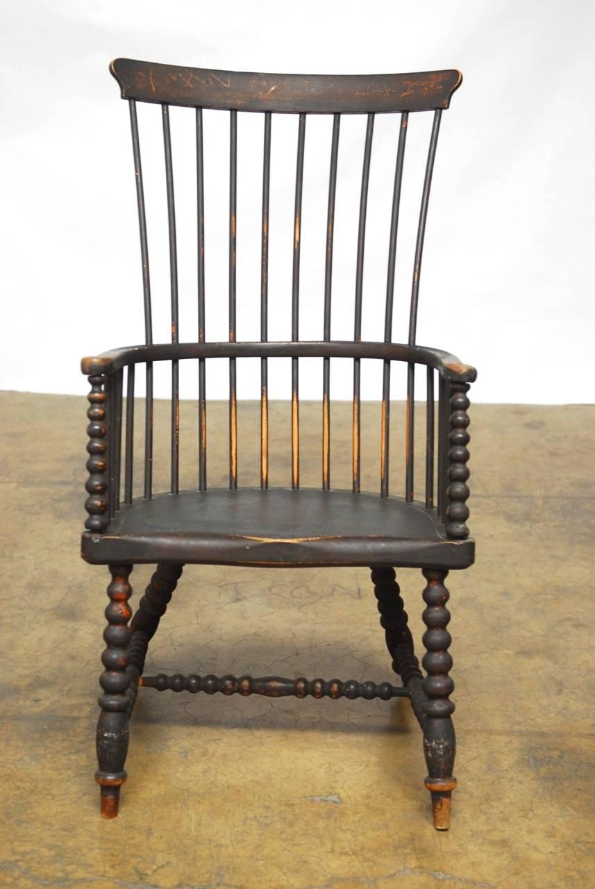 Georgian 18th Century American High Back Windsor Chair