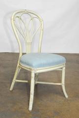 Set of Four McGuire Lacquered Rattan Bistro Chairs