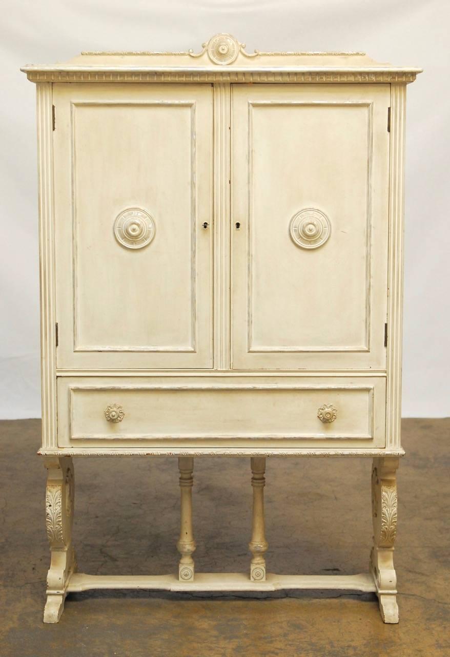 Swedish Painted Buffet Cupboard Cabinet 3