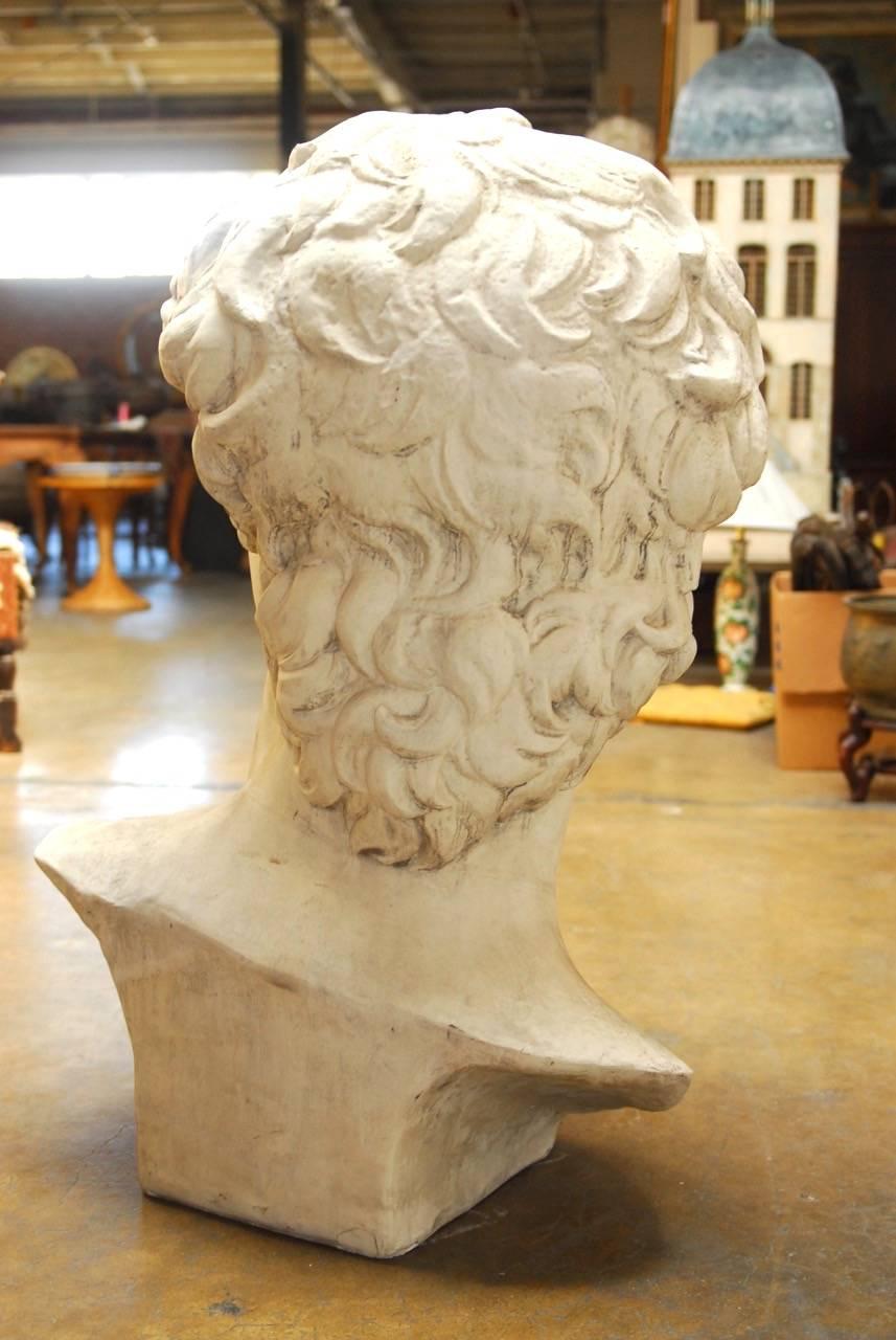 Plaster Monumental Bust of Michelangelo's David