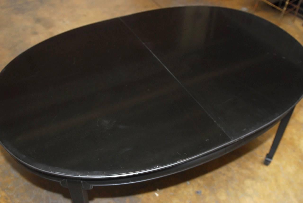 Ebonized Baker Far East Style Lacquered Oval Dining Table