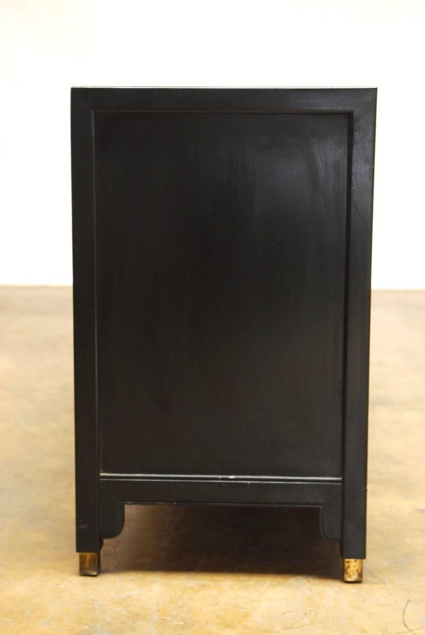 Lacquered Black Lacquer Sideboard in the Style of James Mont for Century Furniture