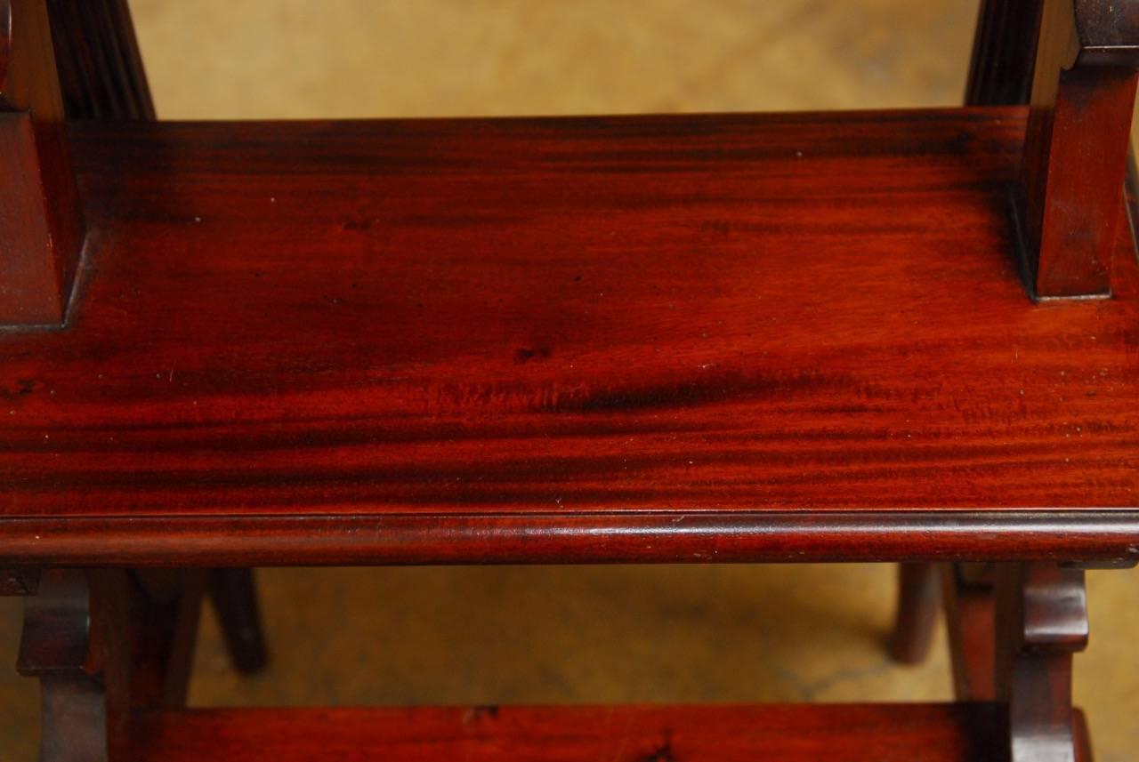 Hand-Crafted Regency Style Mahogany Library Steps