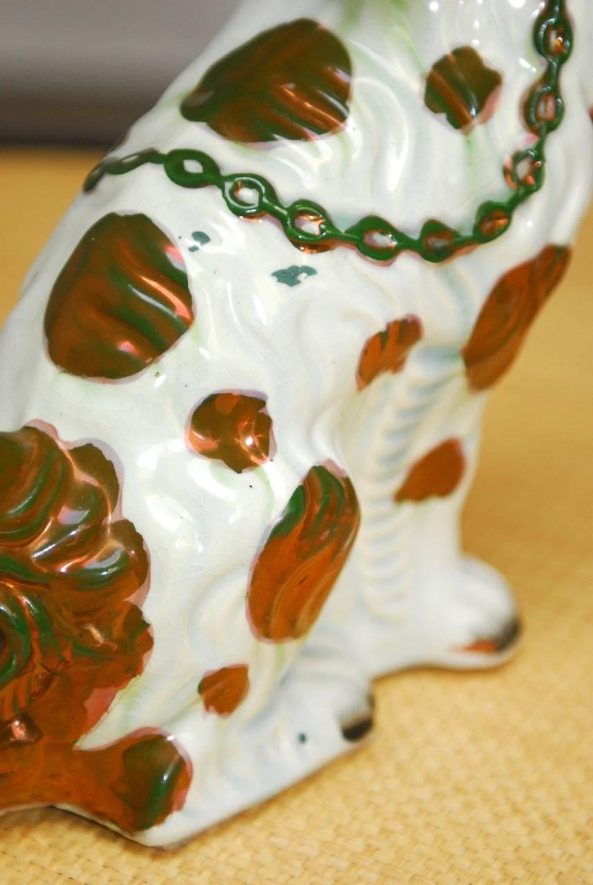 20th Century Pair of English Staffordshire Porcelain Dogs