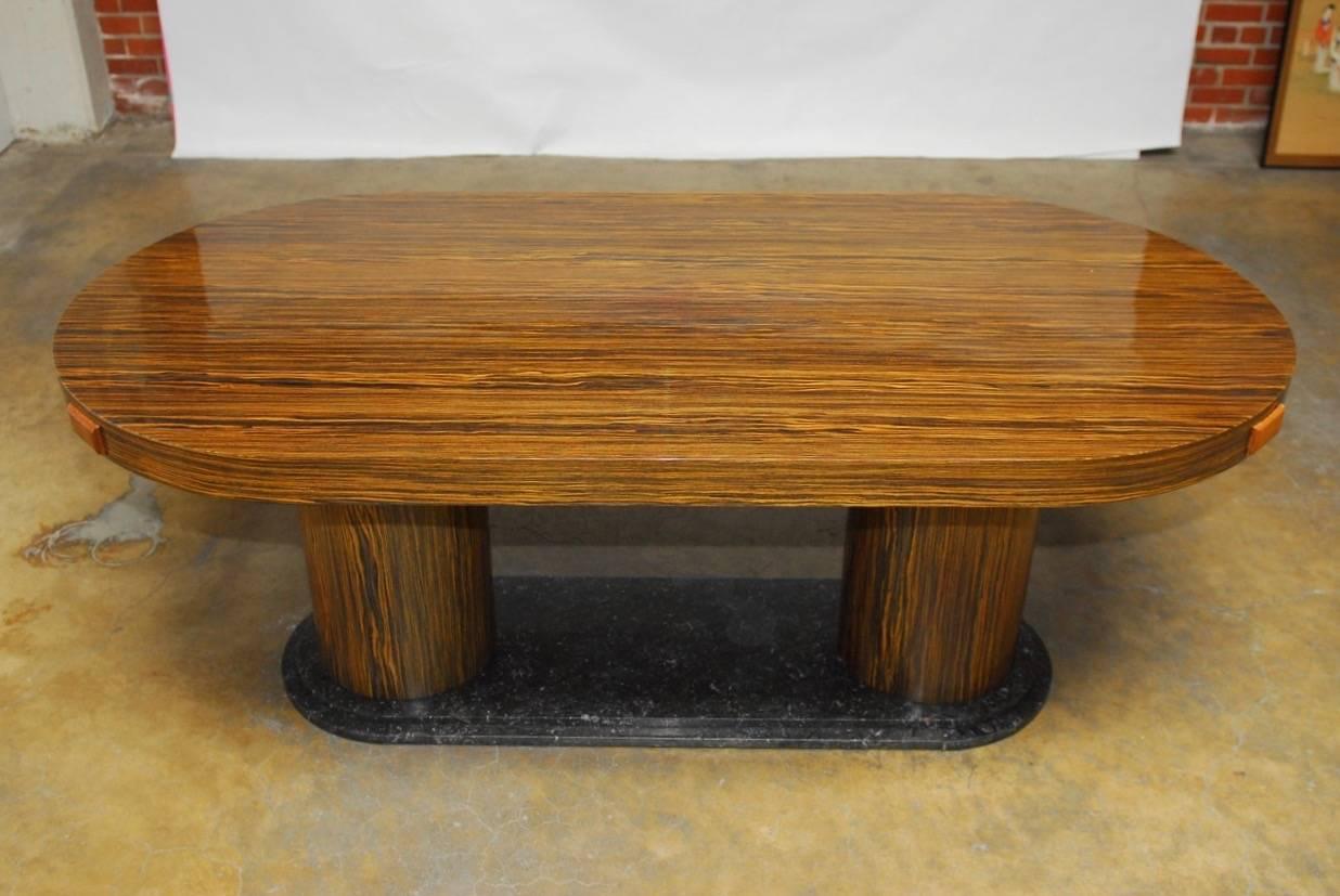 20th Century Modern Italian Zebrawood Conference Table or Dining Table