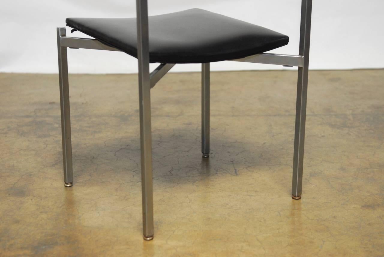 20th Century Pair of Mid-Century Steel Armchairs by Frederic Weinberg