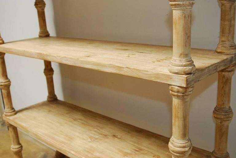 Rustic Washed Pine FourShelf Etagere Bookcase at 1stDibs