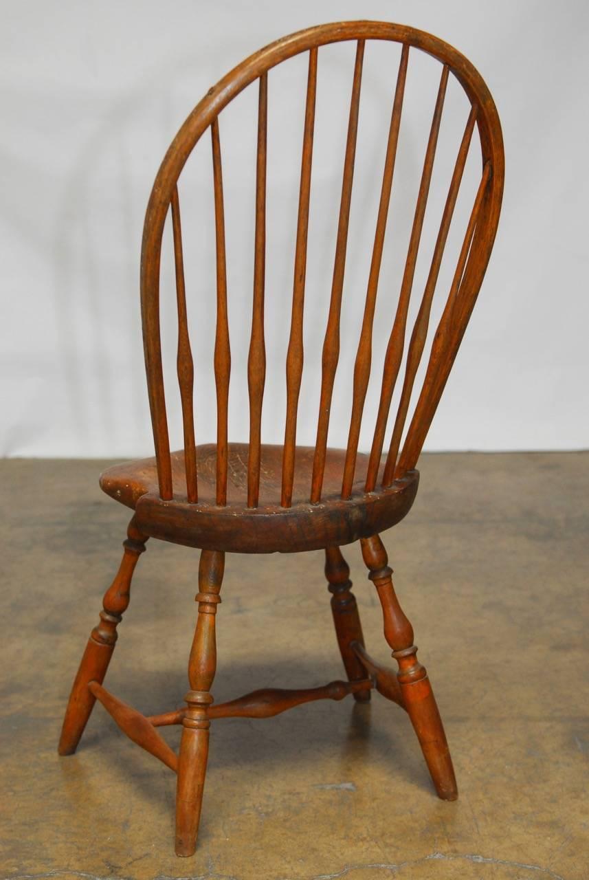 18th Century and Earlier Assembled Pair of American Bow-Back Windsor Chairs