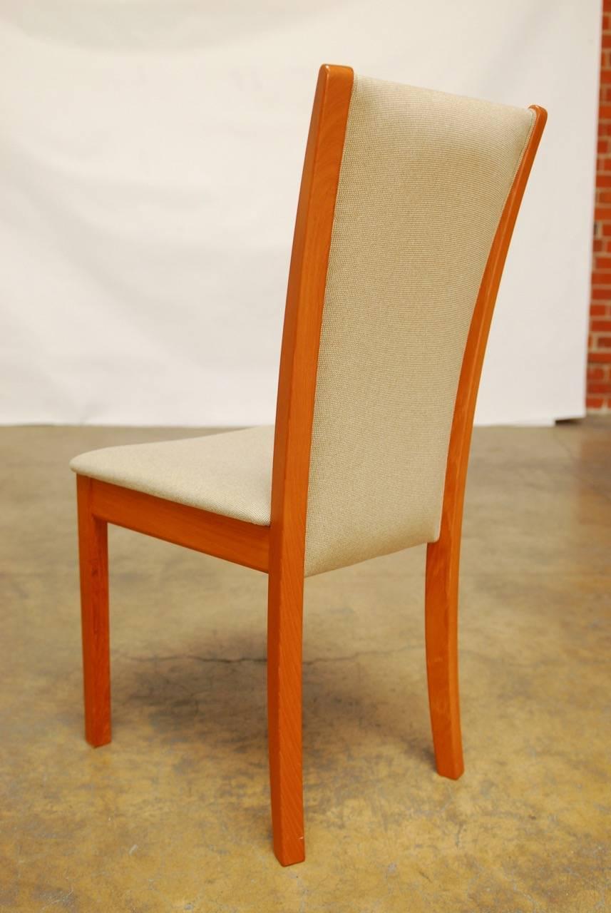 Fabric Set of Four Danish Teak Dining Chairs by Skovby