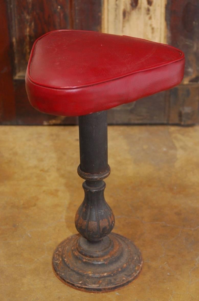 Set of Five Victorian Cast Iron Parlor Barstools In Distressed Condition In Rio Vista, CA