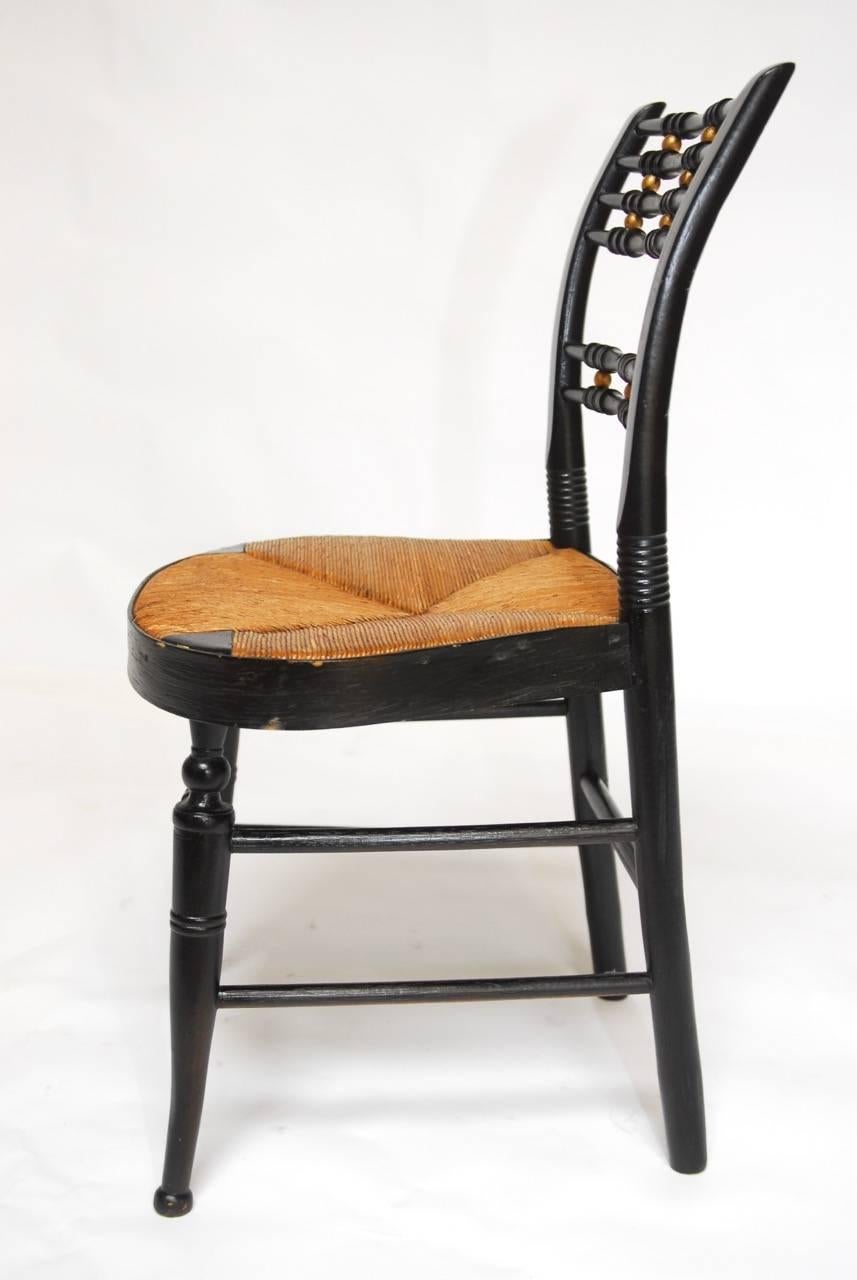 American Pair of 19th Century Ball-Back Hitchcock Chairs
