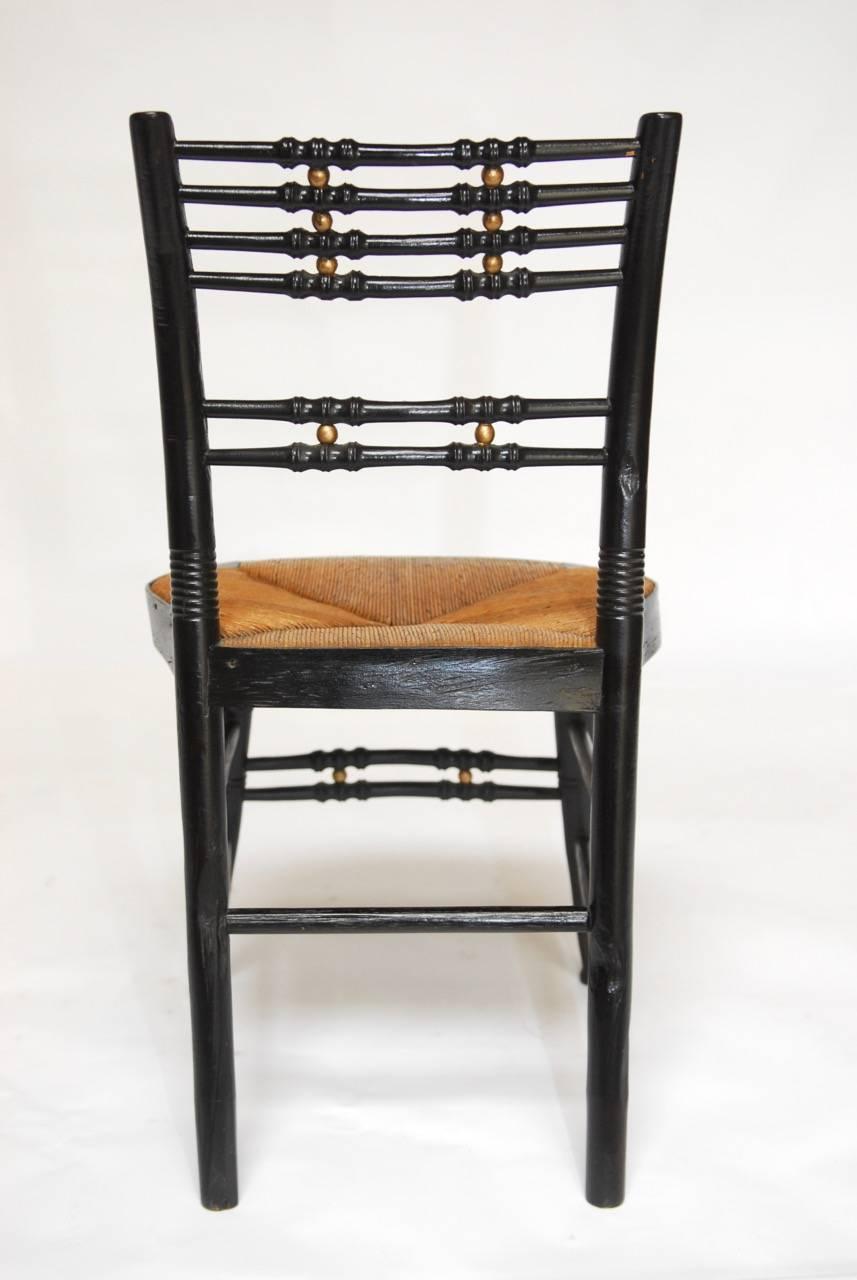 Pair of 19th Century Ball-Back Hitchcock Chairs 4