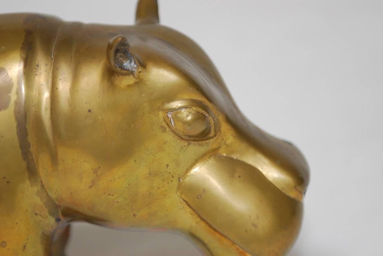 Indian Mid-Century Brass Hippopotamus