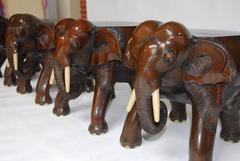 Set of Four Elephant Stools or Drink Tables