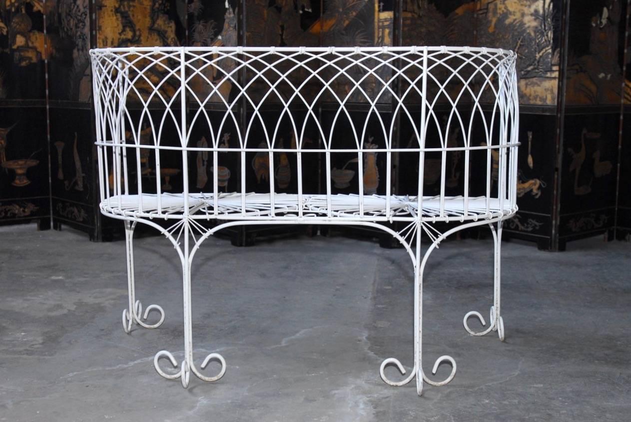Hand-Crafted French Wrought Iron and Wire Garden Patio Set