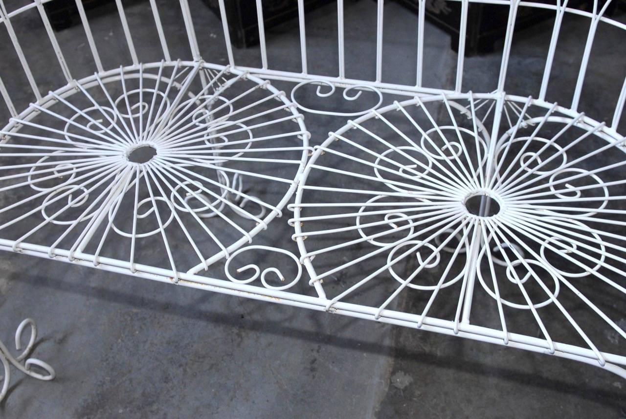 Art Deco French Wrought Iron and Wire Garden Patio Set