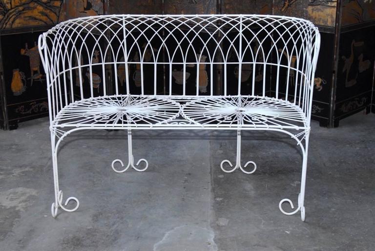 French Wrought Iron and Wire Garden Patio Set at 1stDibs