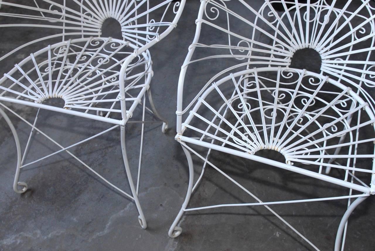 French Wrought Iron and Wire Garden Patio Set 3