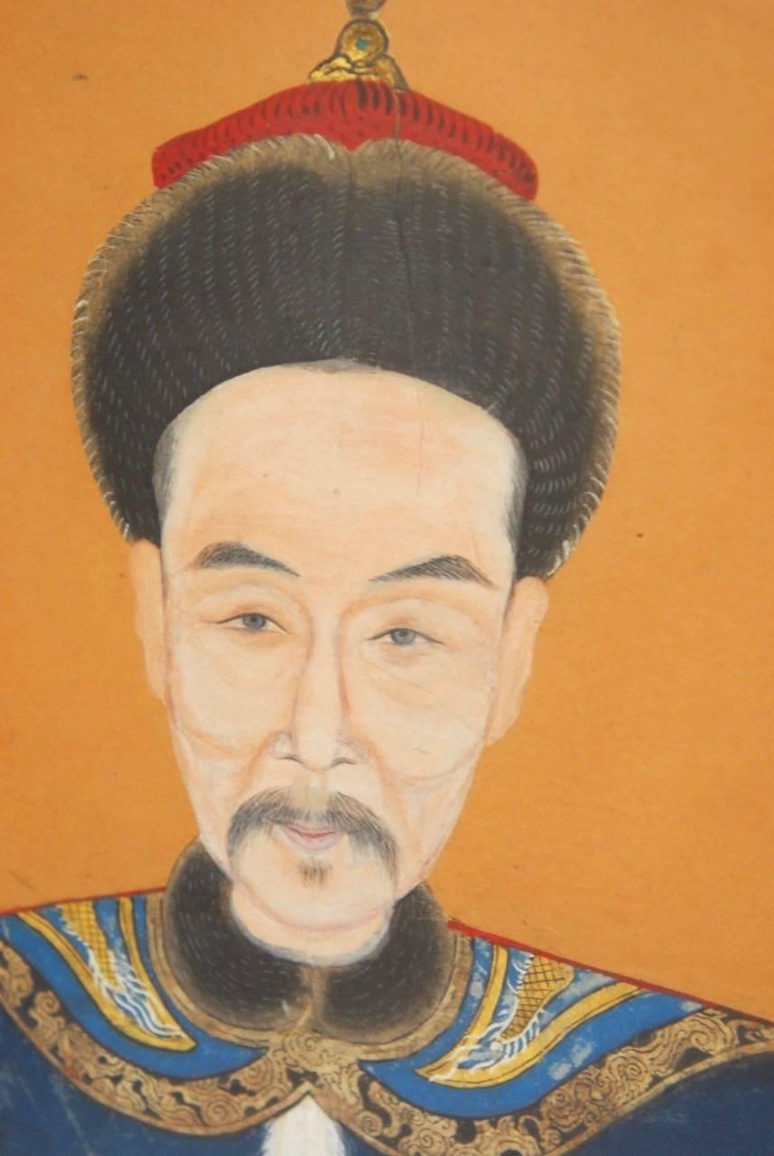 Hand-Painted Chinese Qing Dynasty Ancestral Portrait