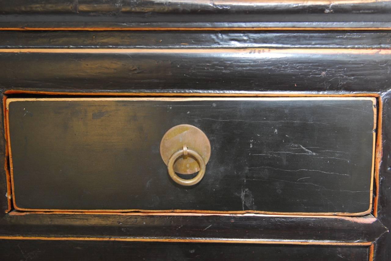 20th Century Chinese Black Lacquer Sideboard Console Table