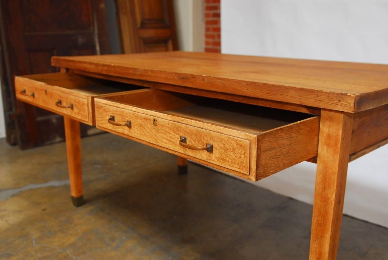 Hand-Crafted Quartersawn Oak Stickley Style Library Table or Desk