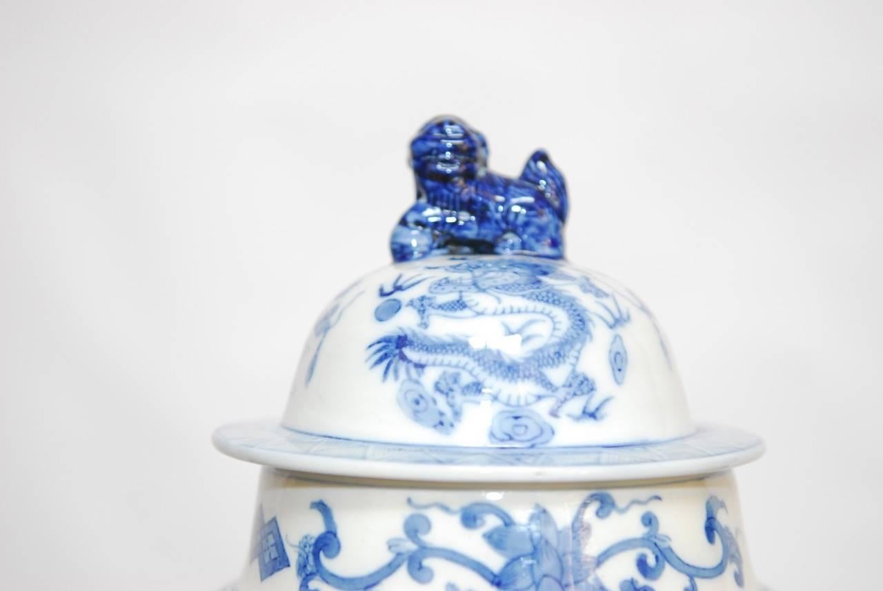 Qing Chinese Blue and White Porcelain Ginger Jar