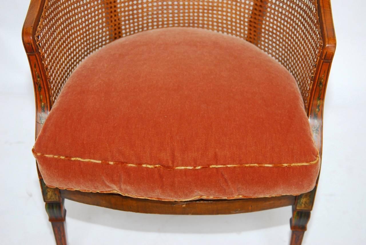 caned armchair