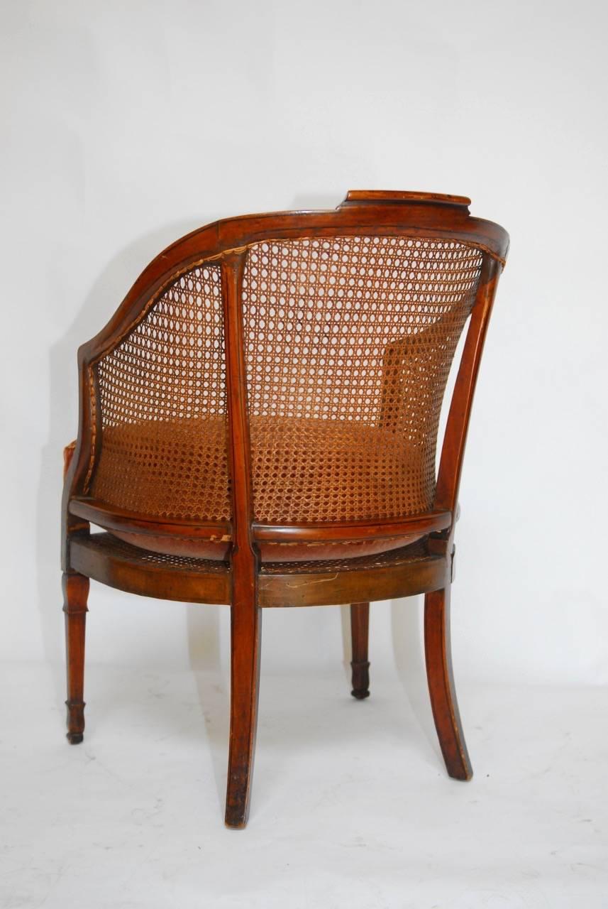 19th Century English Painted and Caned Edwardian Armchair