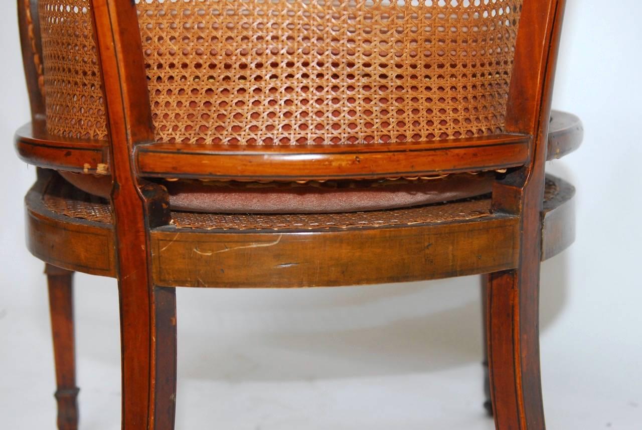 English Painted and Caned Edwardian Armchair 1