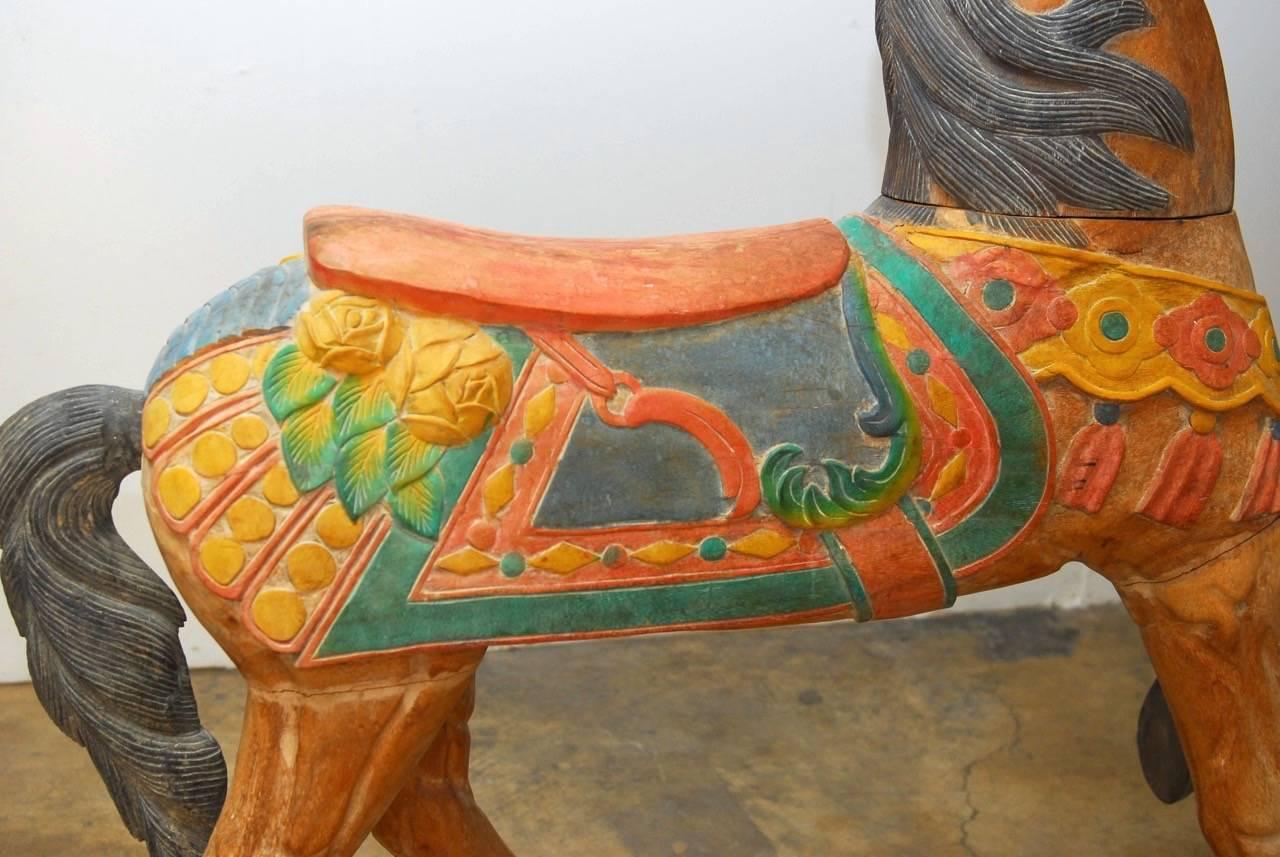 20th Century Polychrome Decorated Standing Carousel Horse