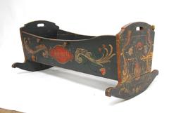 19th Century Pennsylvania Dutch Polychrome Rocking Cradle
