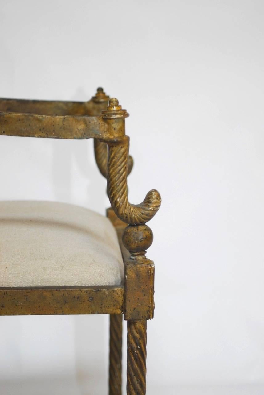 Regency Neoclassical Metal Rope Armchair 3