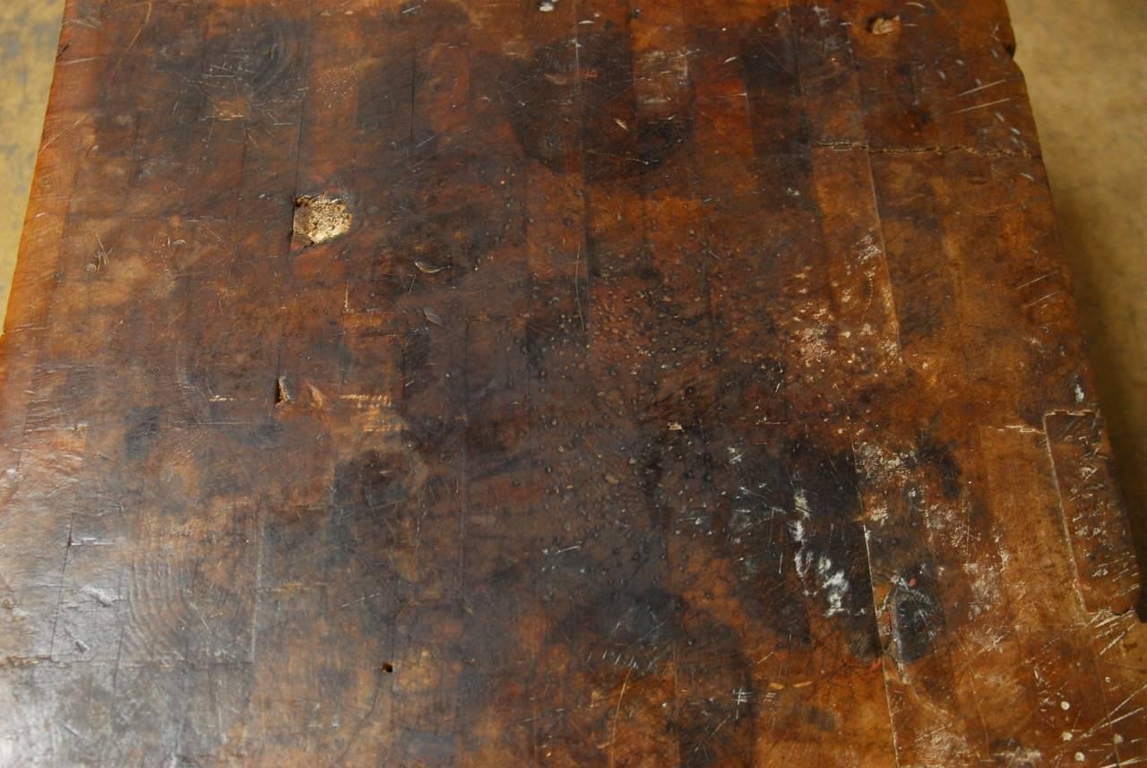 Rustic Michigan Maple Wood-Welded Tabletop Butcher Block