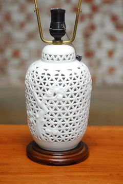 Diminutive Japanese Blanc De Chine Porcelain Table Lamp