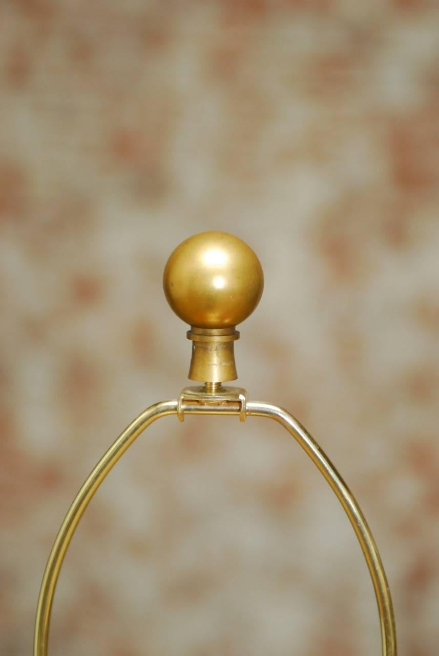 20th Century Chinese Incised Brass Tea Canister Table Lamp