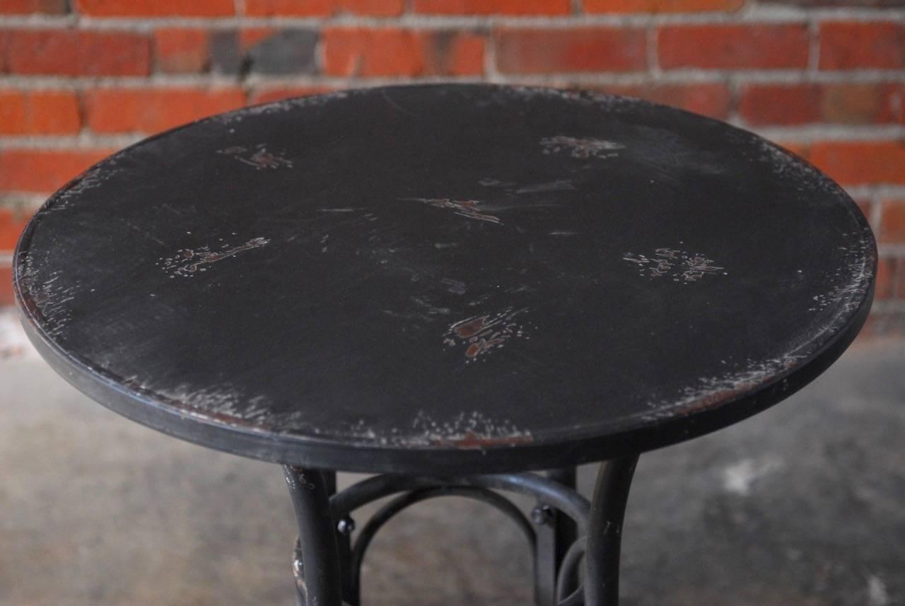 Rustic Distressed Metal Patio Bistro Table