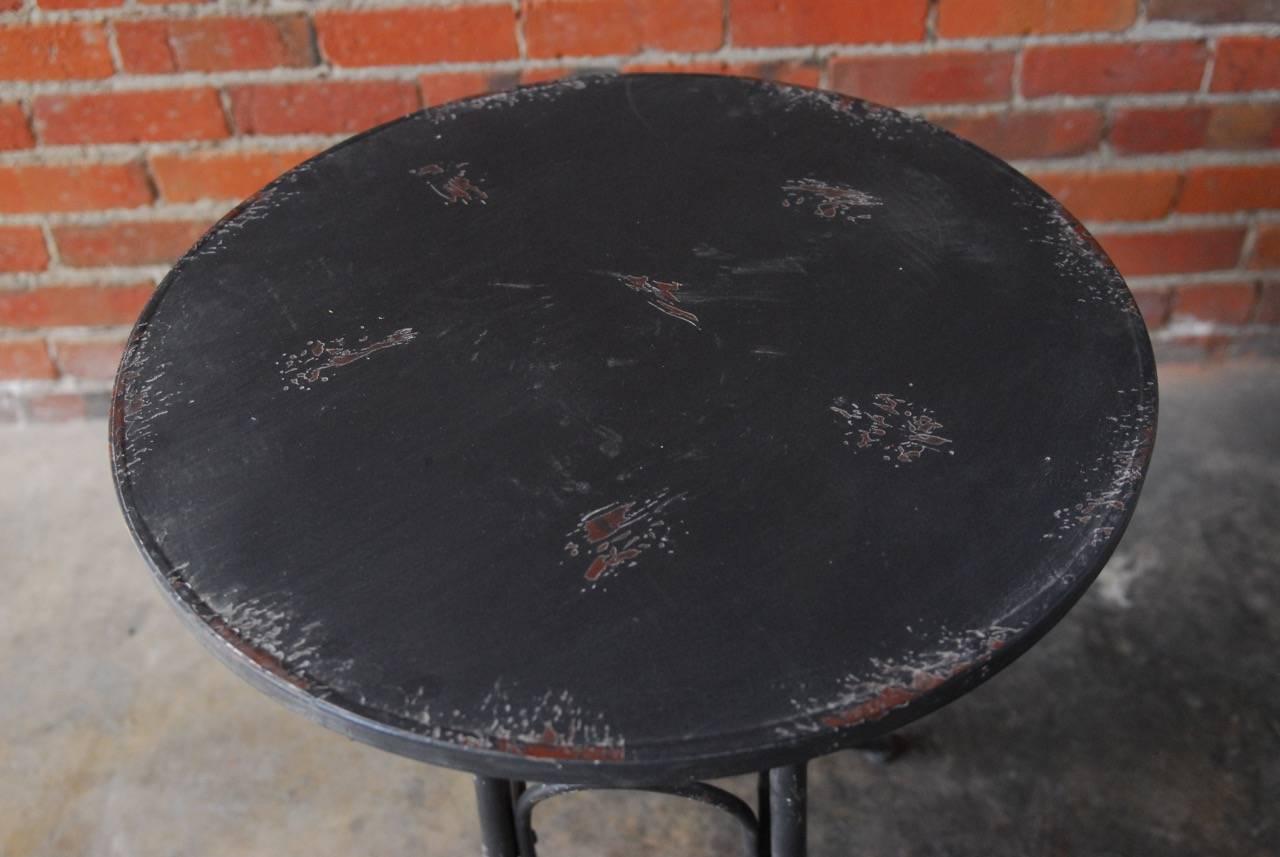 Distressed Metal Patio Bistro Table 3