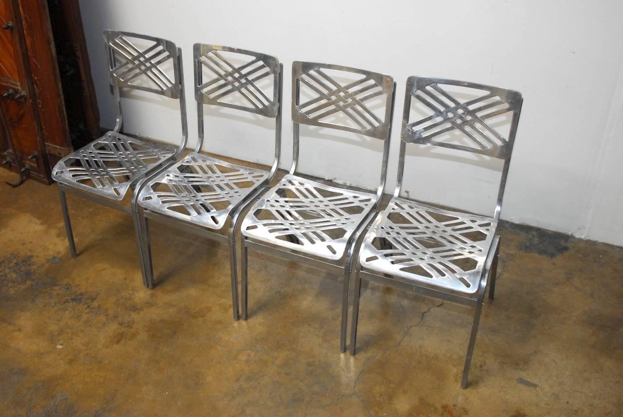Modern French Aluminum Eiffel Tower Chairs by Gallerie for Slavik