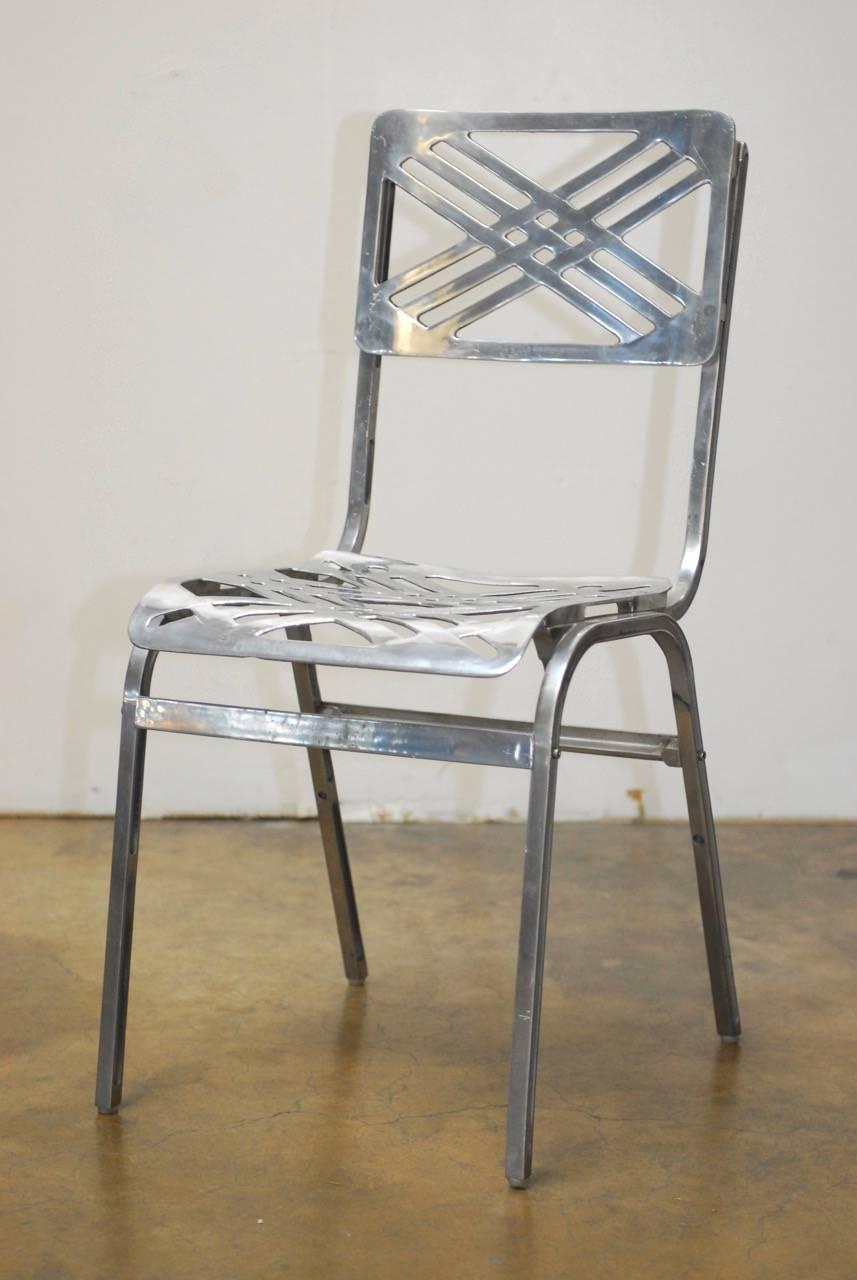Hand-Crafted French Aluminum Eiffel Tower Chairs by Gallerie for Slavik