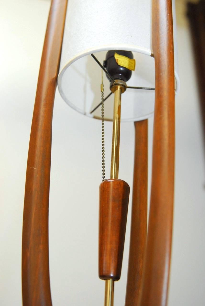Midcentury Danish Modern Style Teak Rocket Lamp by Modeline In Excellent Condition In Rio Vista, CA