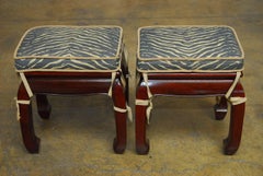 Pair of Chinese Rosewood Ming Style Foot Stools