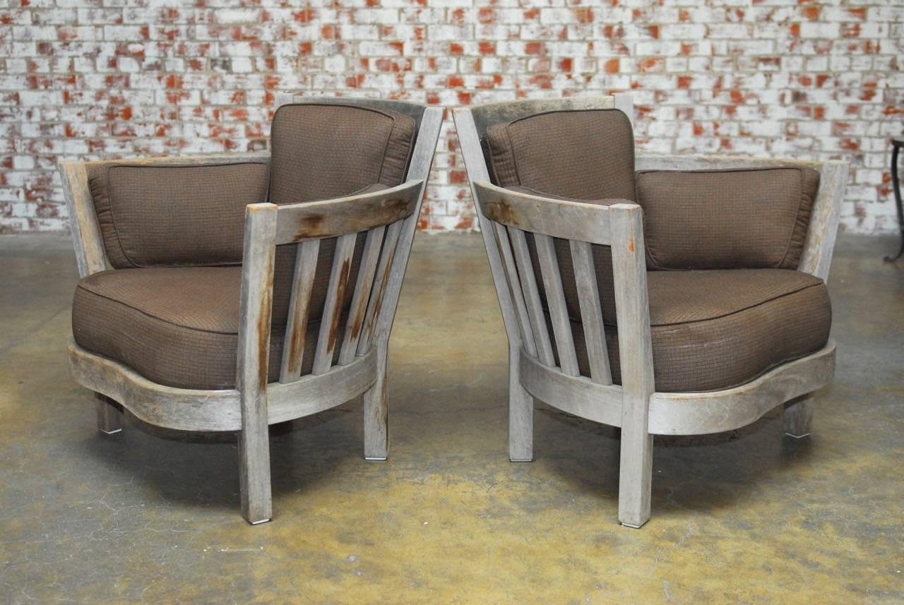 Adirondack Pair of Teak Westport Armchairs by Weathered Estate Furniture