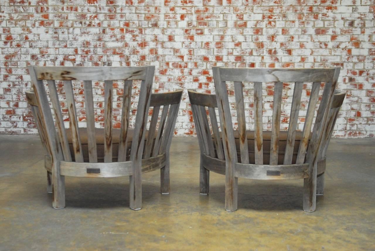 20th Century Pair of Teak Westport Armchairs by Weathered Estate Furniture