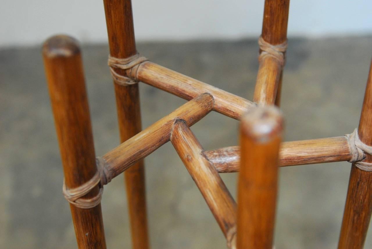 Organic Modern Pair of Midcentury Bamboo Rattan Plant Stands by McGuire