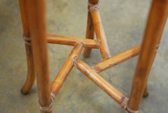 Pair of Midcentury Bamboo Rattan Plant Stands by McGuire