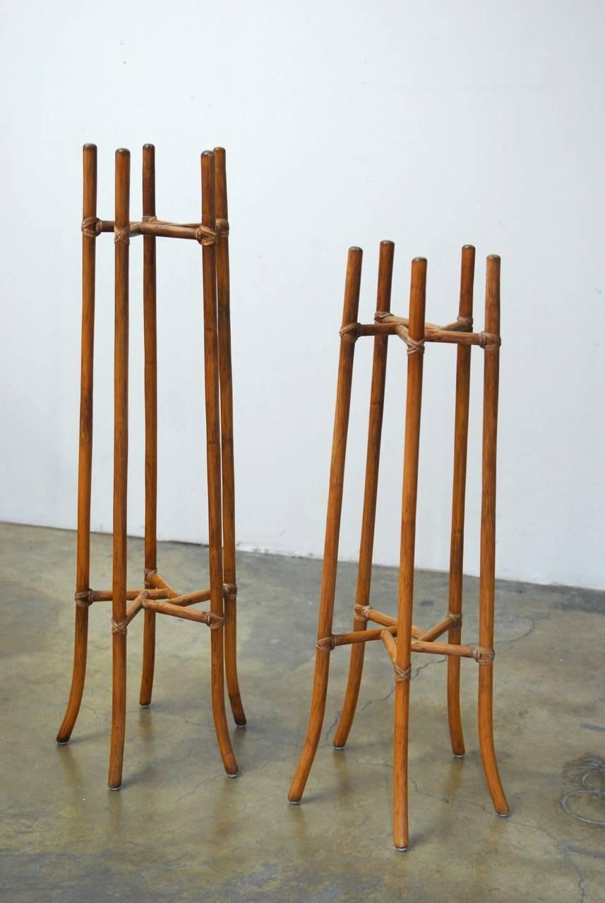 bamboo plant stand rattan