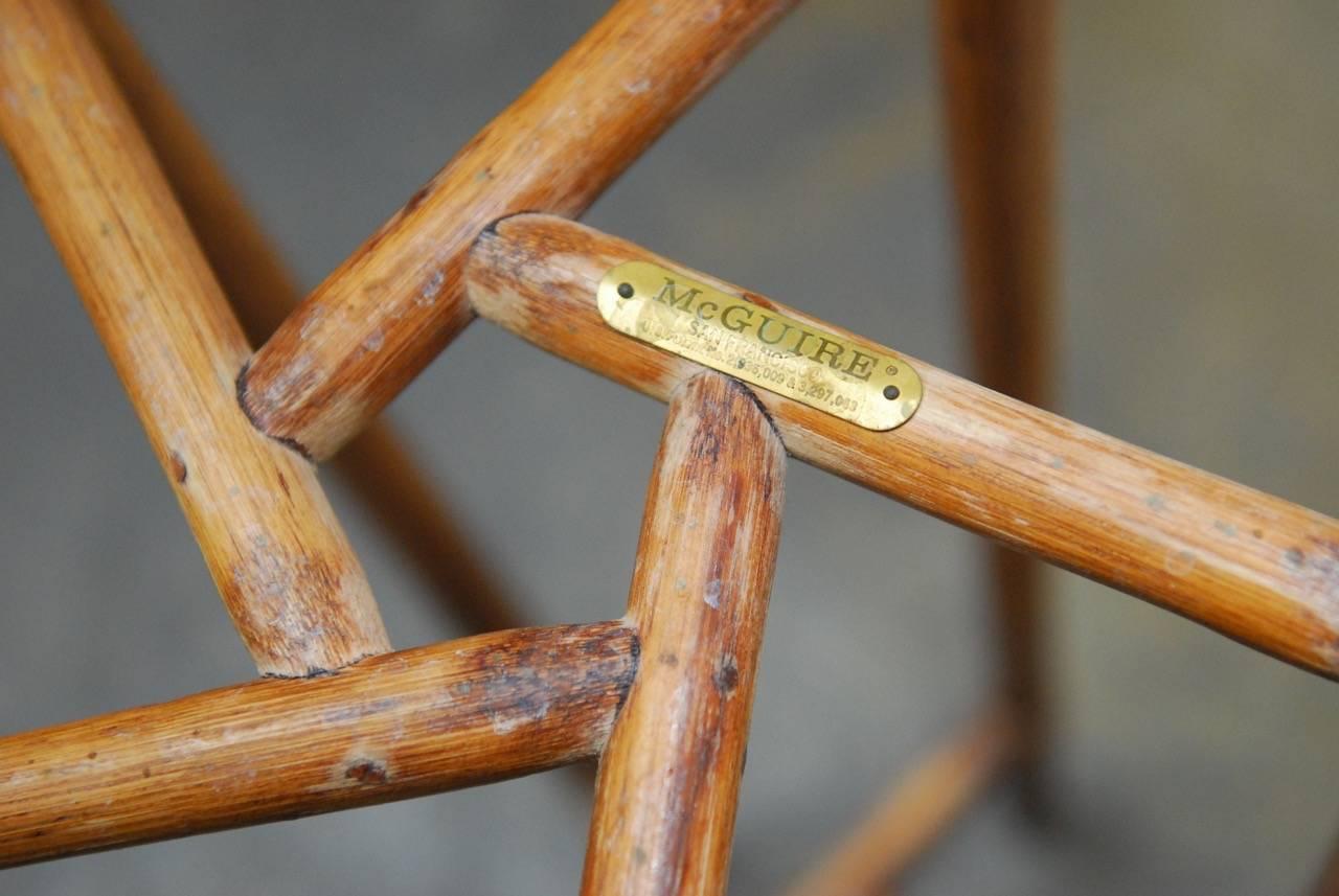 Pair of Midcentury Bamboo Rattan Plant Stands by McGuire 1